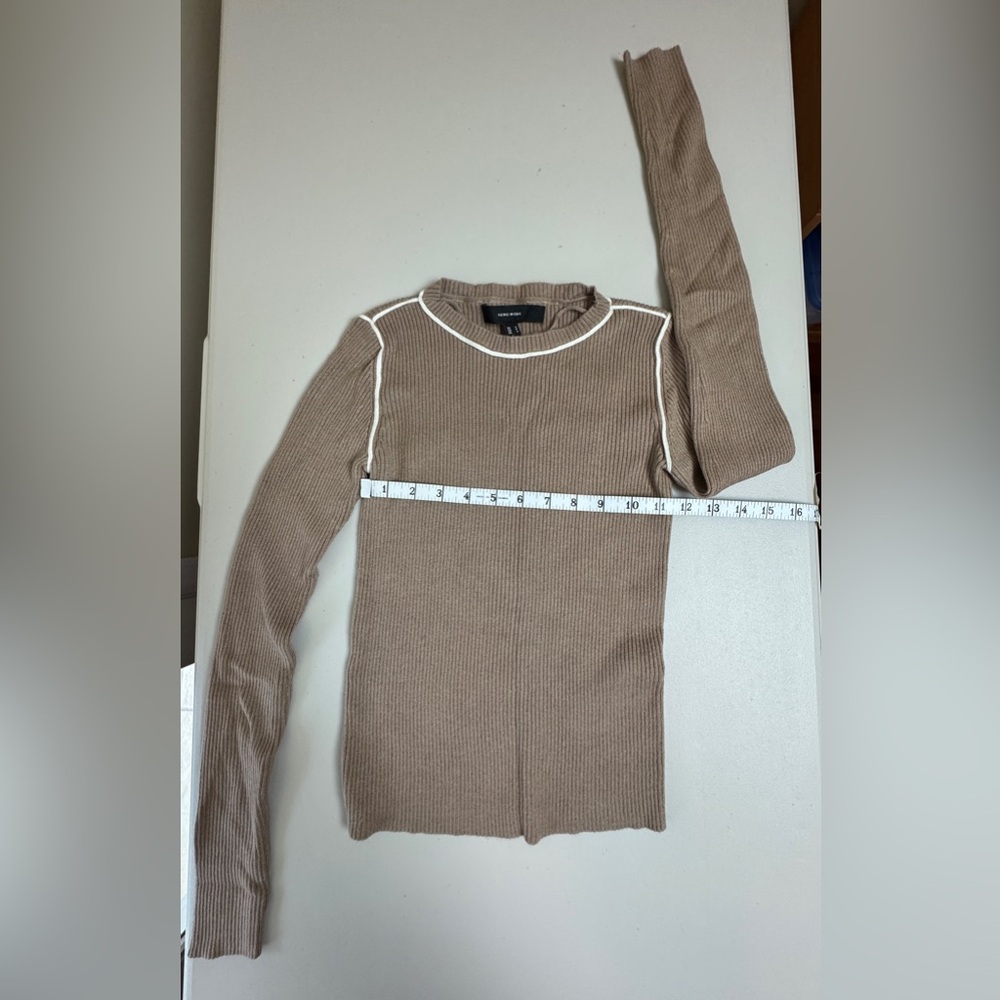 Vero Moda Ribbed Long Sleeve Knit Top Size Small Taupe - Picture 7 of 9